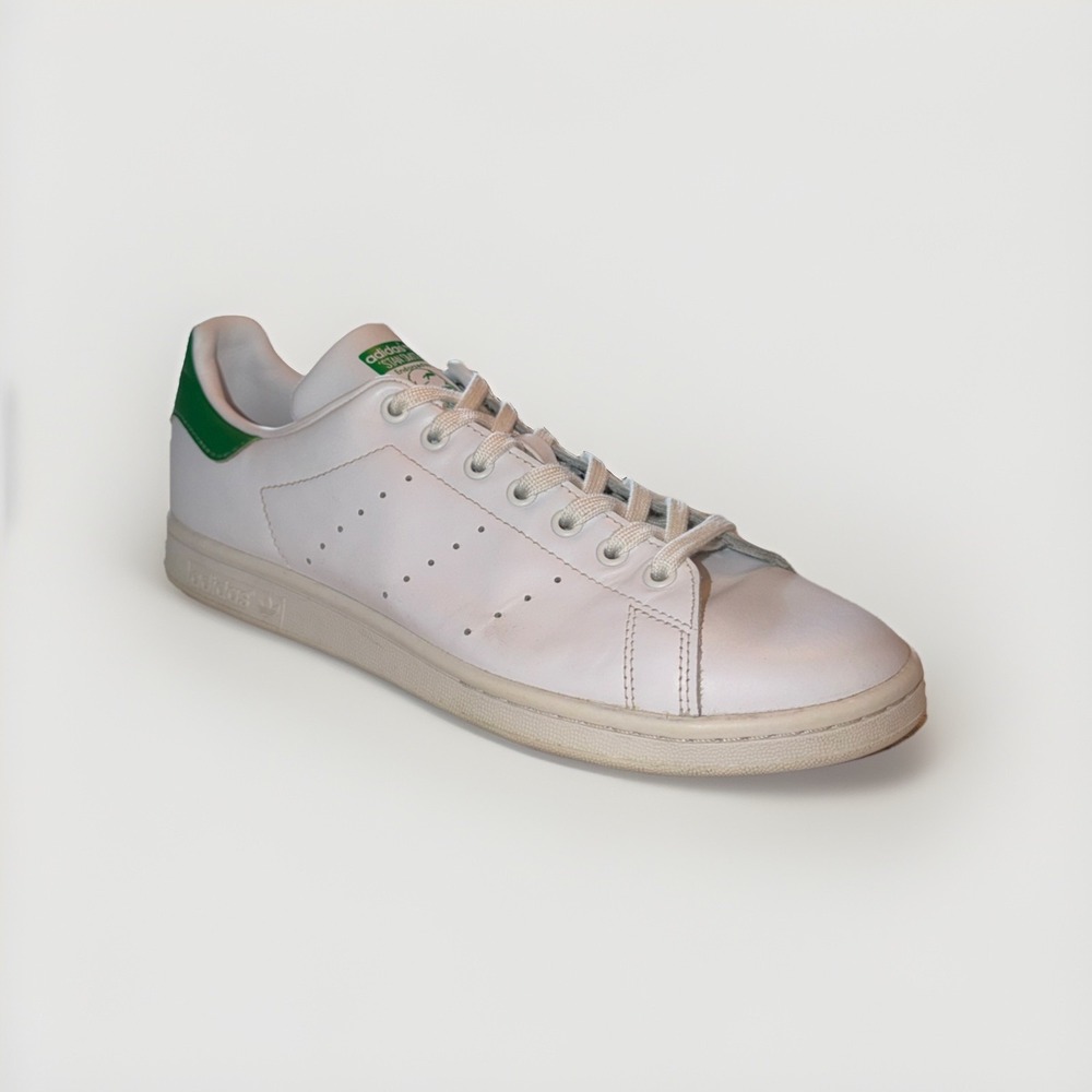adidas Stan Smith Men's Size 10 White/Green Low Top Lace-Up Leather Sneaker